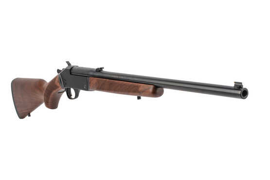 Henry 44 magnum single shot rifle features a hardwood stock